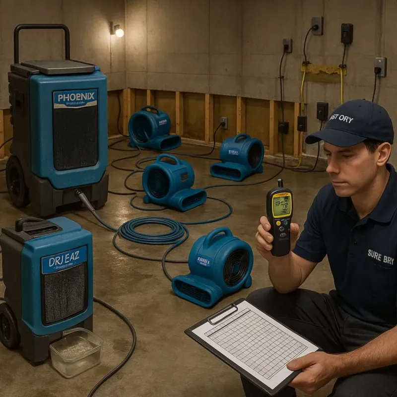 Structural Drying and Dehumidification process in Clearwater, MN